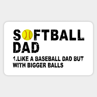 Father's Softball Dad like A Baseball but with Bigger Balls Magnet